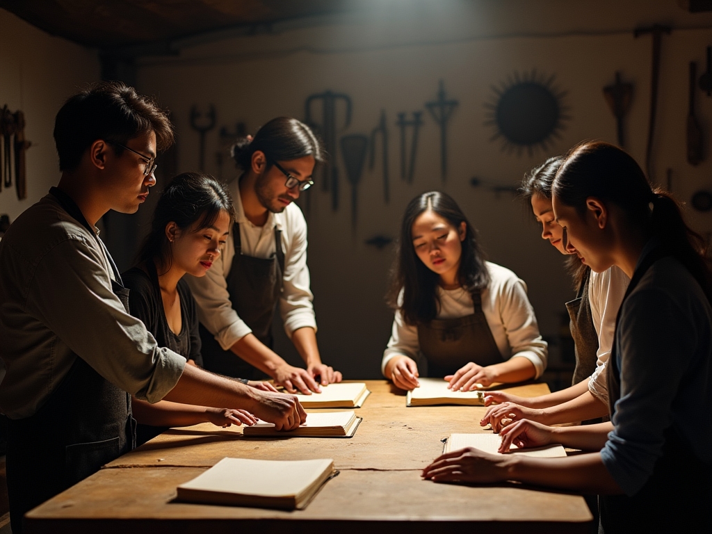Masterclass de reliure d'art dans notre atelier