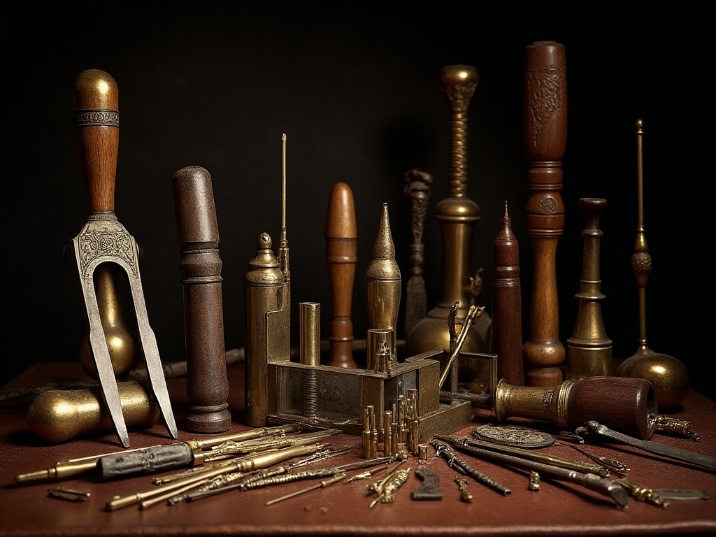 Outils traditionnels de reliure d'art